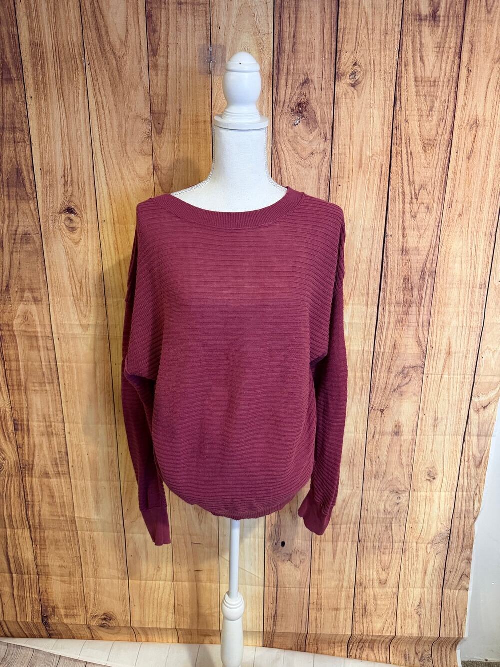 Sundance Ribbed Lightweight Knit Sweater Dusty Mauve Pink Women's Size XL